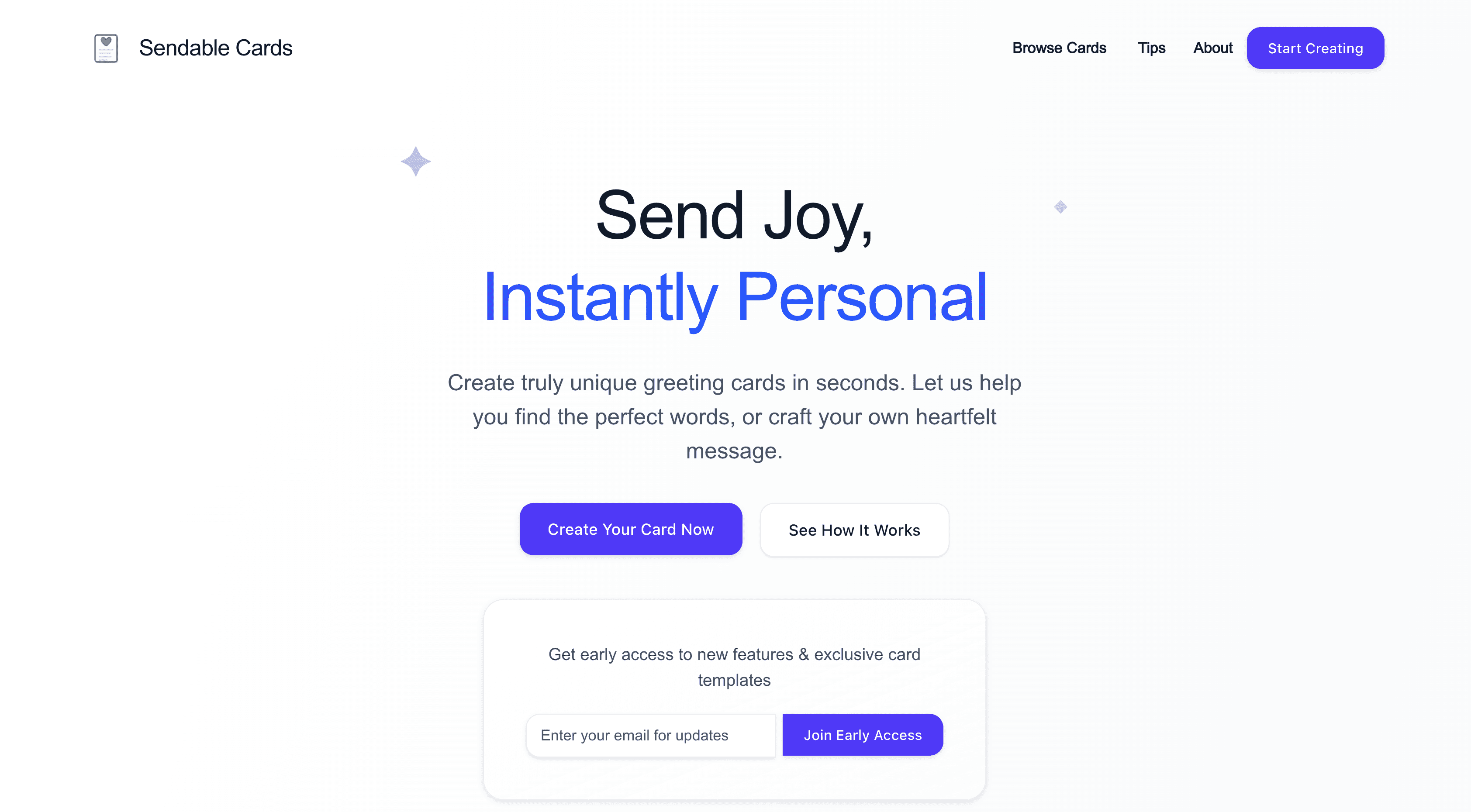 Sendable Cards Screenshot